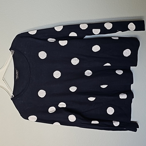 Dorothy Perkins Whimsical Polka dot rhinestone Long Sleeve sweater top Size 12 - Picture 1 of 6
